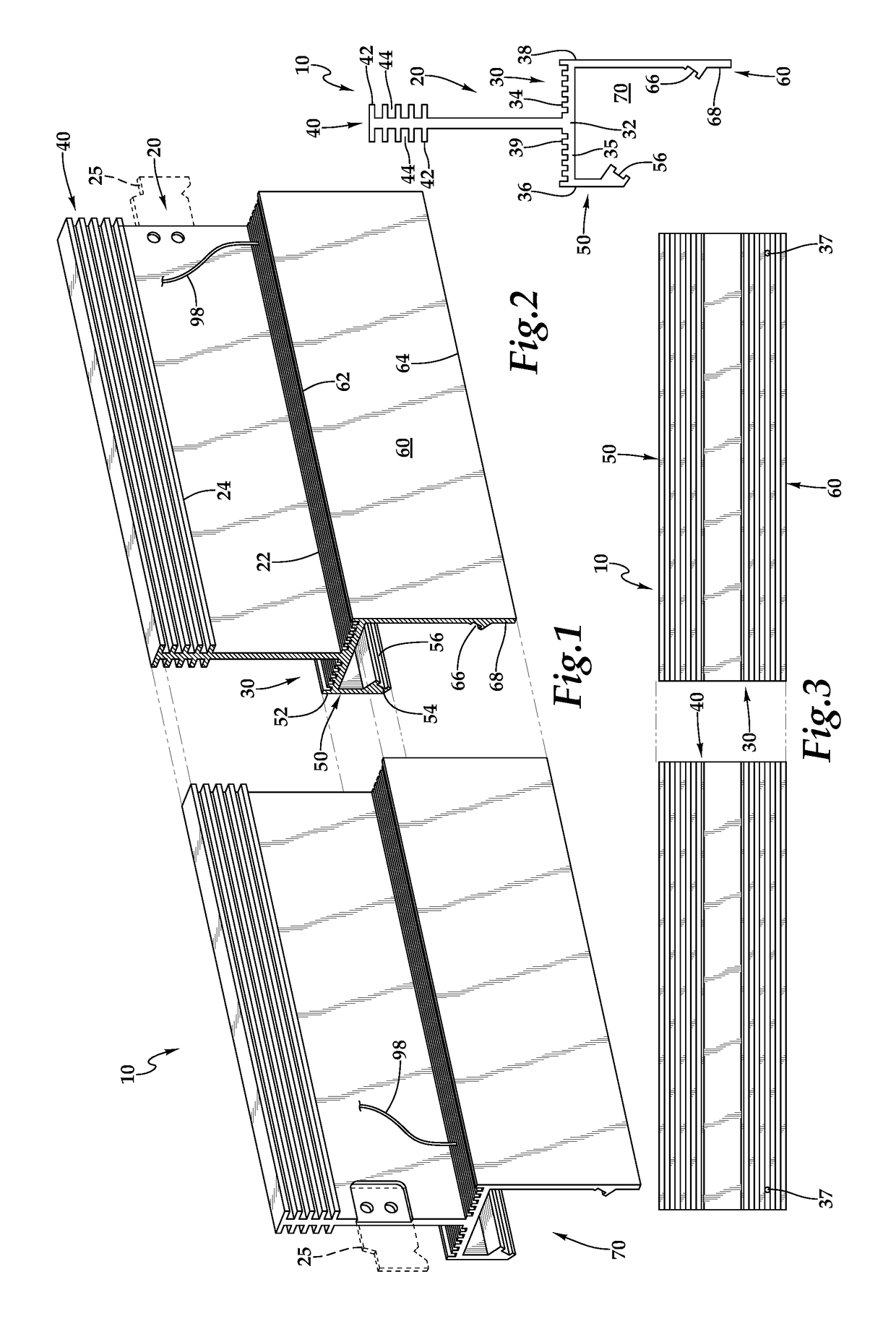 Angled lighting integrated into a ceiling T-bar