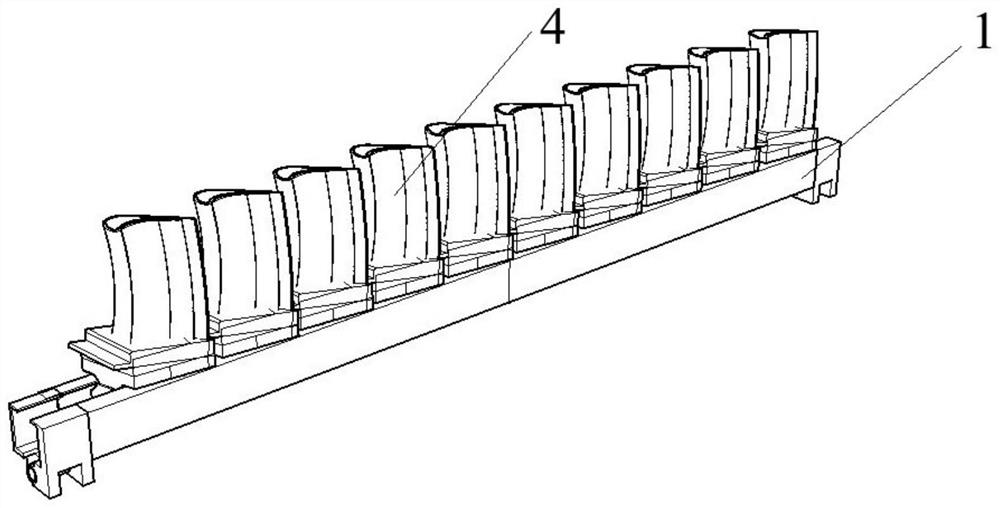 Large-capacity sample bearing device for hollow turbine blade detection