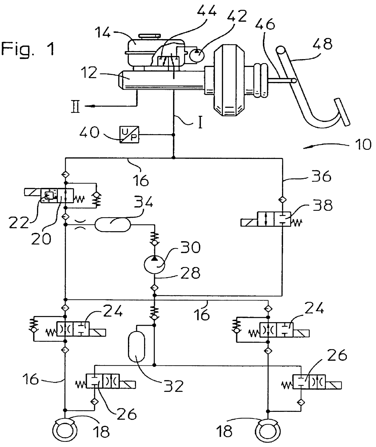 Hydraulic brake system for a vehicle