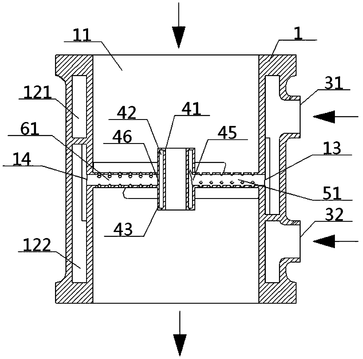 A kind of turbulence type multi-fluid integrated mixer