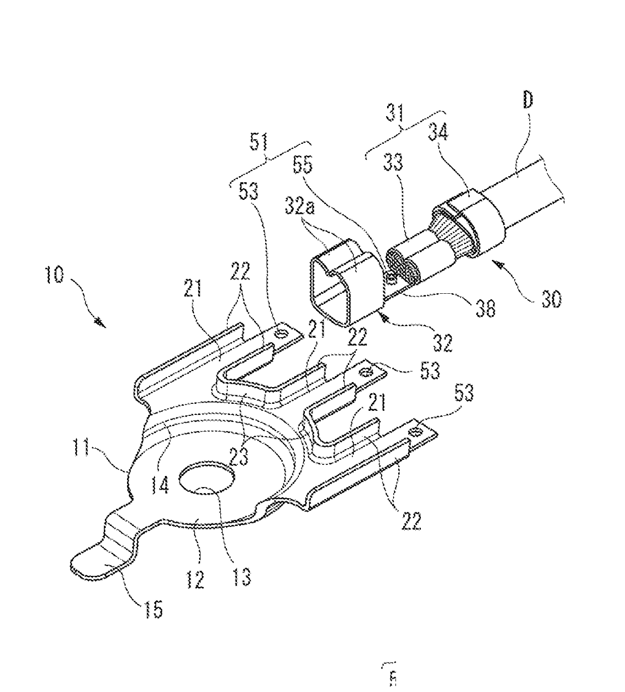 Connection structure for terminal fitting