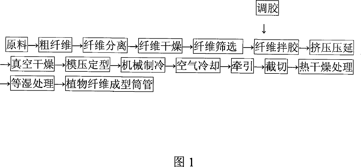 Method of processing vegetable fibre formed pipe and the preparing system