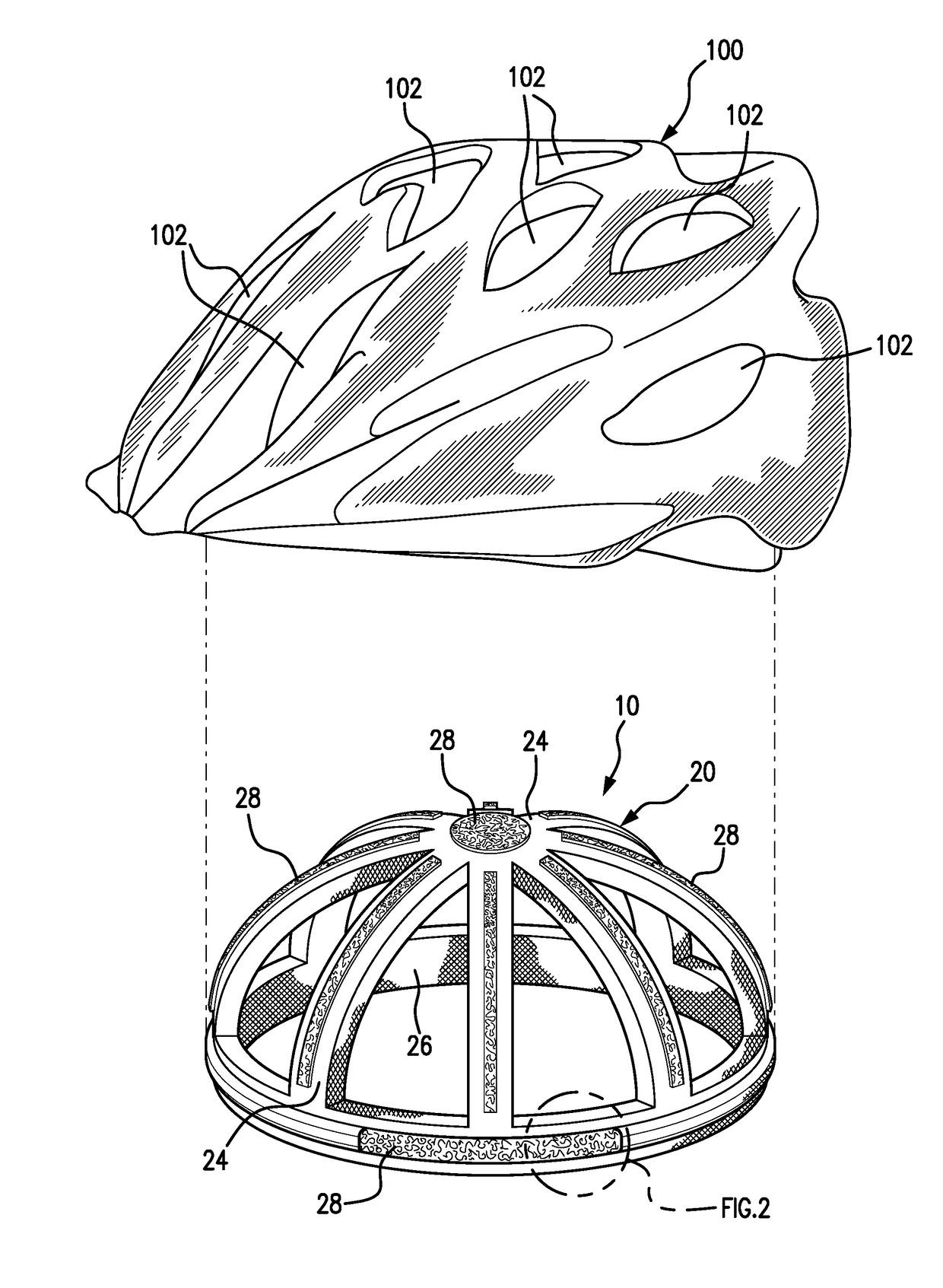 Head protective insert technology for significantly reducing subconcussive level impacts to protective headgear used in contact and collision sports