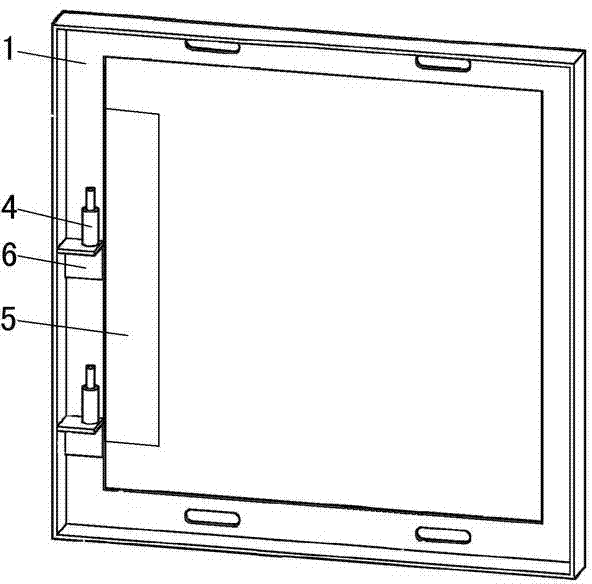 Hidden access door with metal rotating shafts