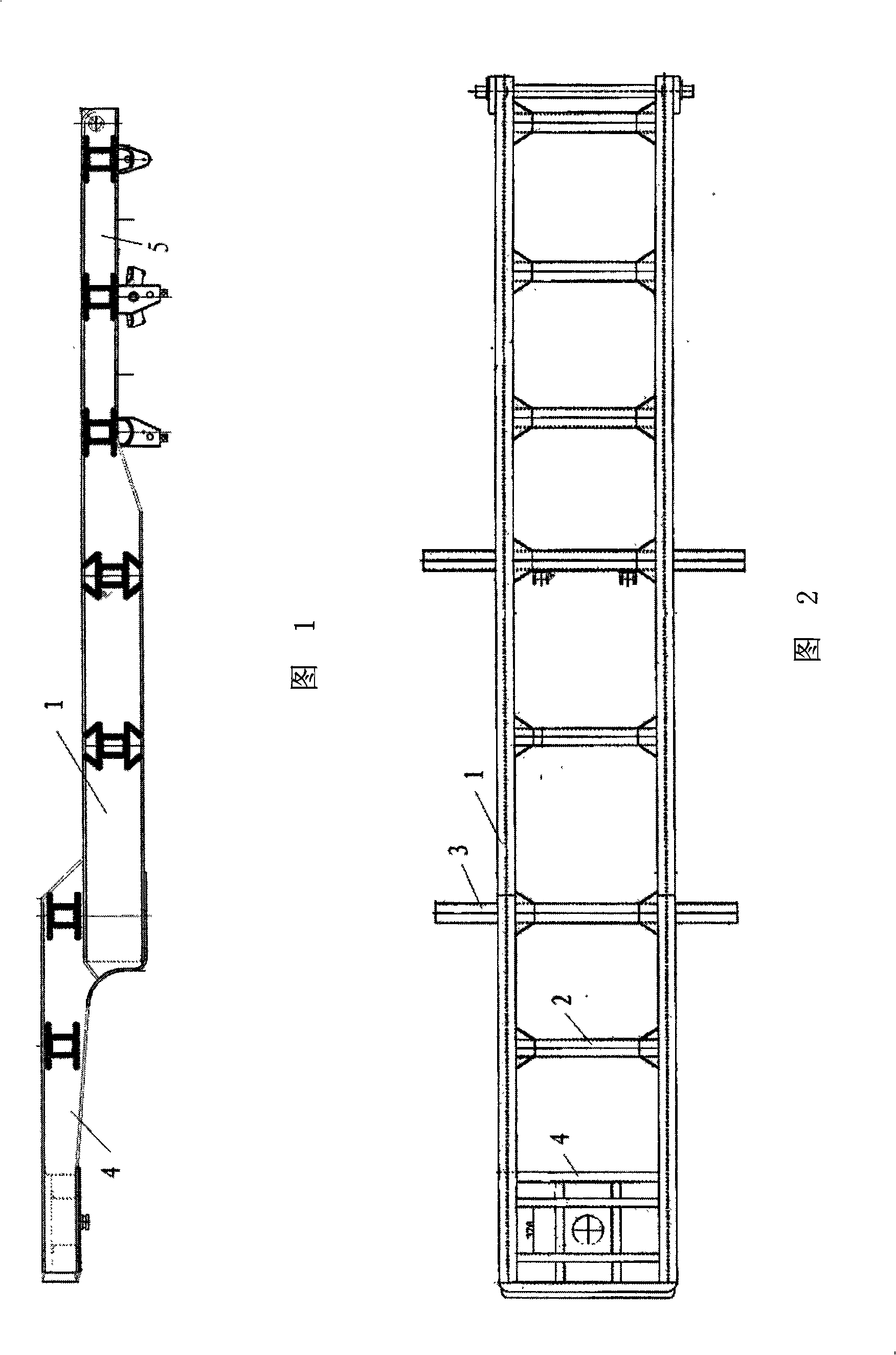 Semi-mounted back-turning self-discharging vehicle underpan