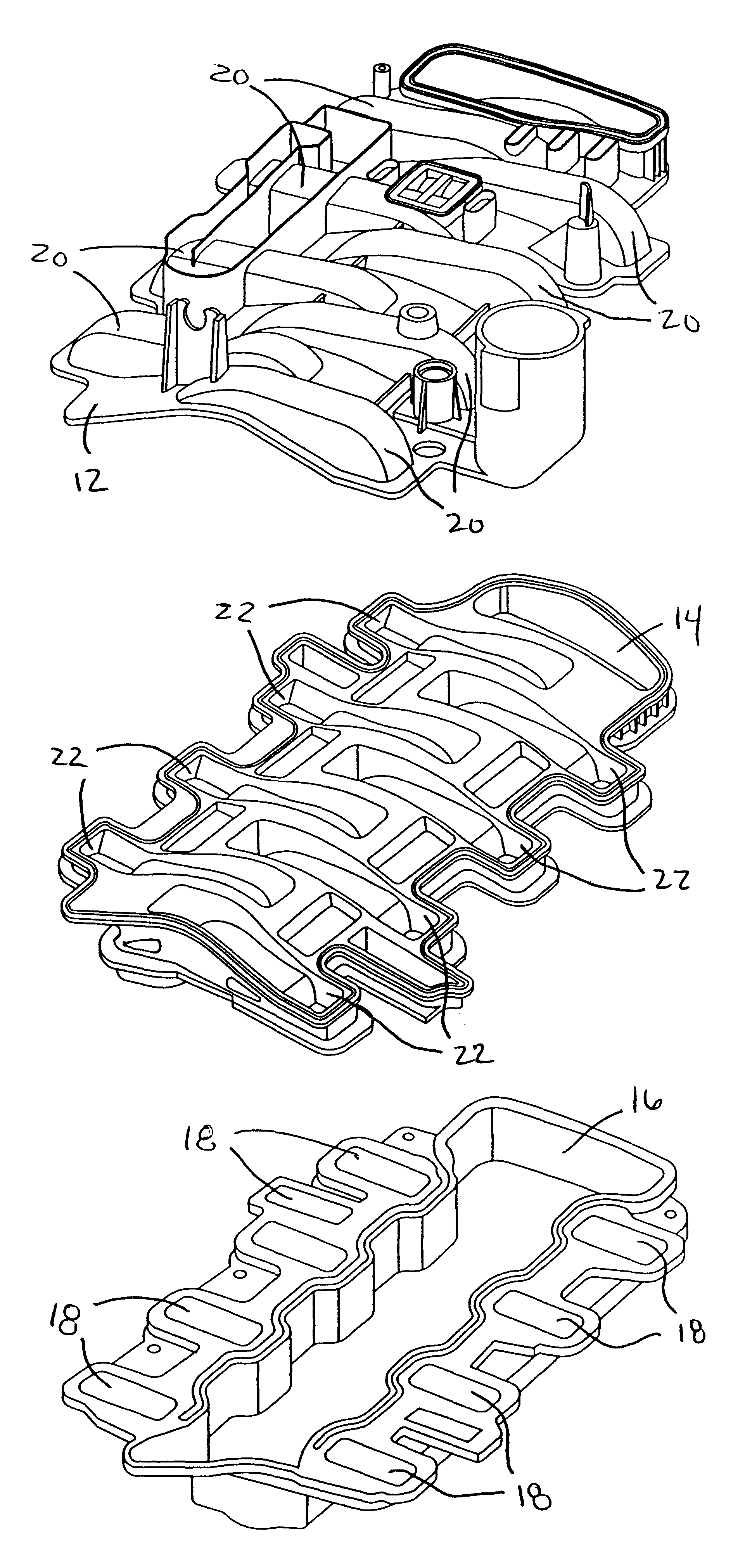 Intake manifold with internal fuel rail and injectors