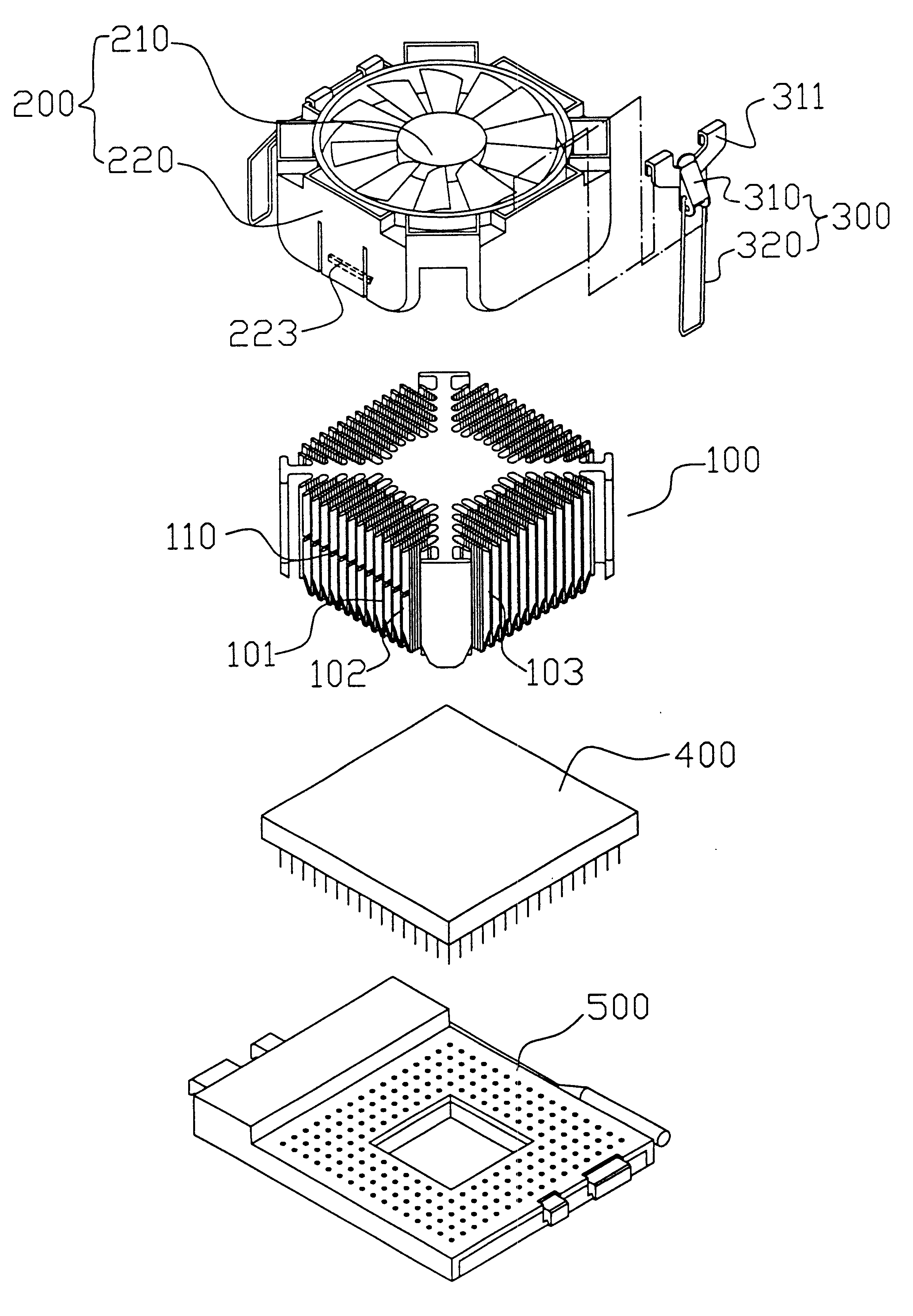 Structure of computer CPU heat dissipation module