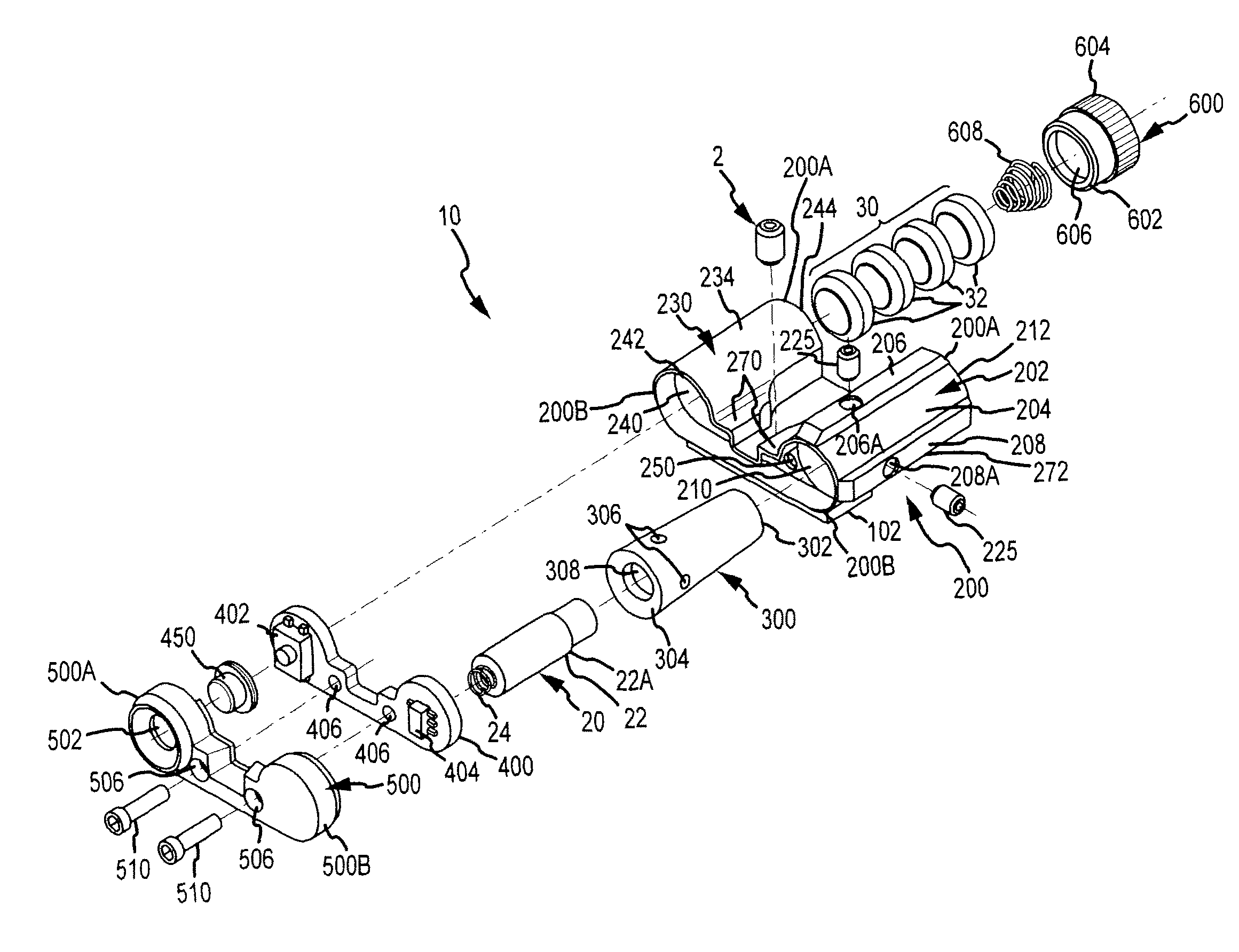 Gun with mounted sighting device