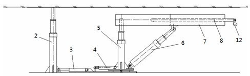 Installation and removal crane for mining devices