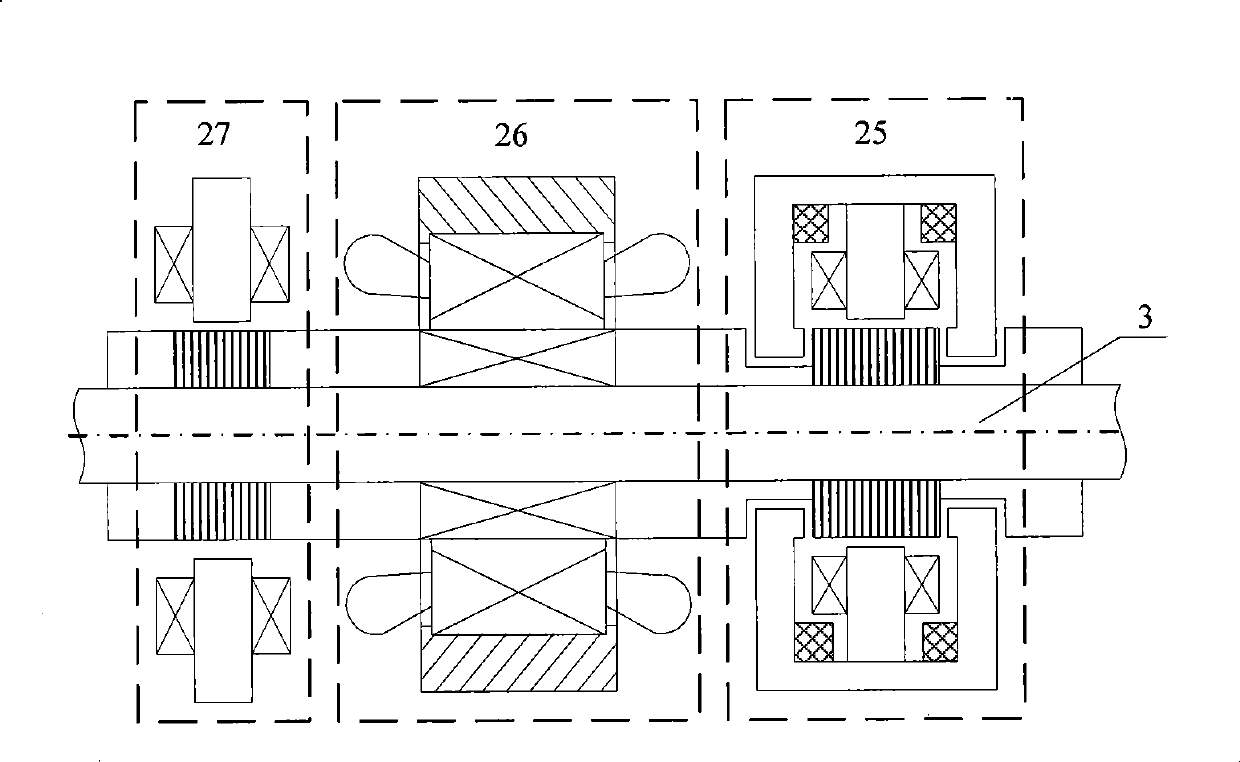 High speed electric principal shaft system supported by five-freedom-degree AC magnetic bearing