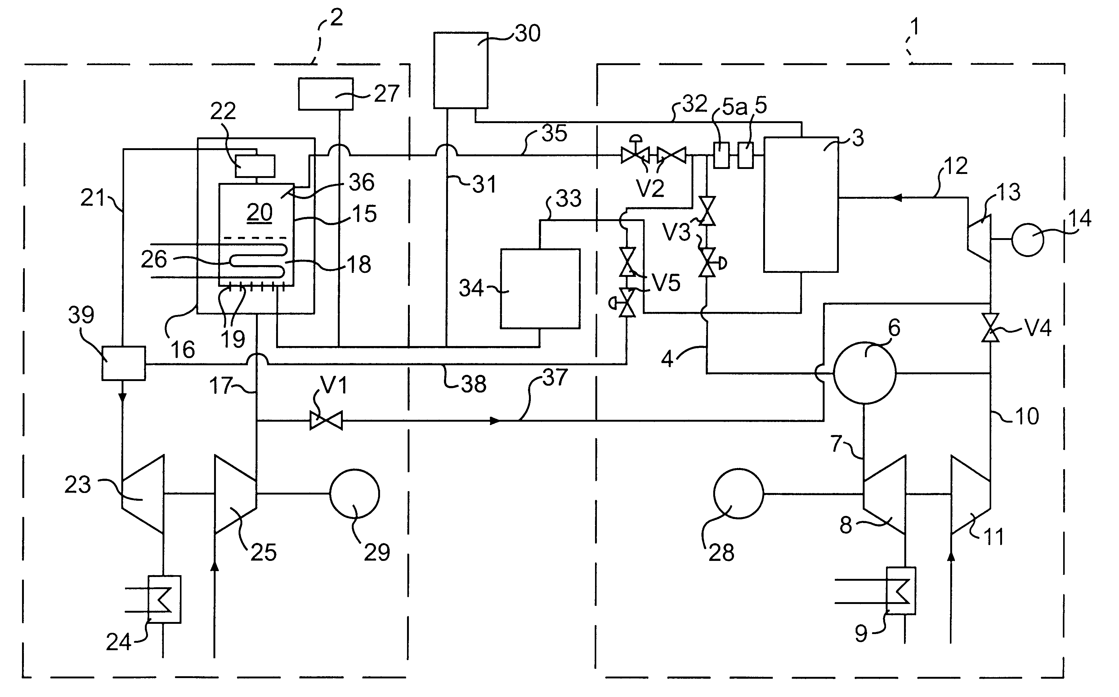 Combustion plant and a method of combusting a fuel