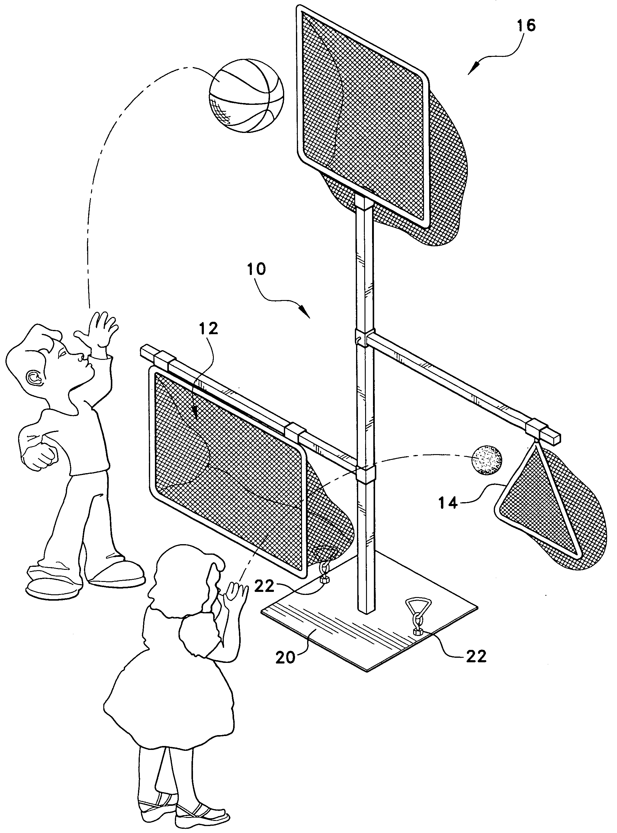 Interchangeable modular ball game apparatus