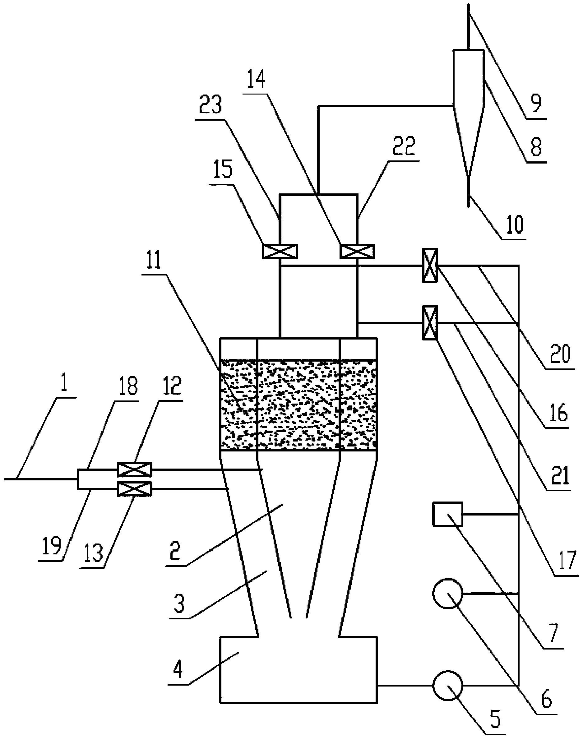 Polluted gas filter