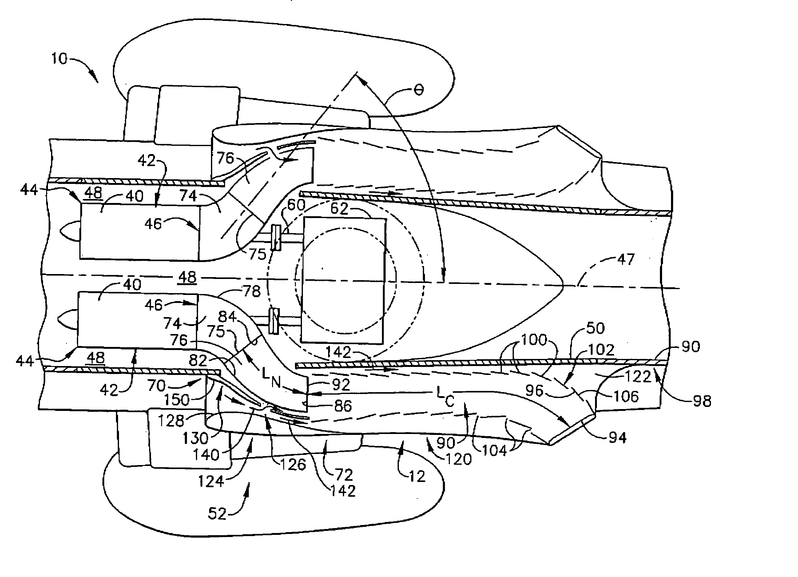 Methods and apparatus for exhausting gases from gas turbine engines