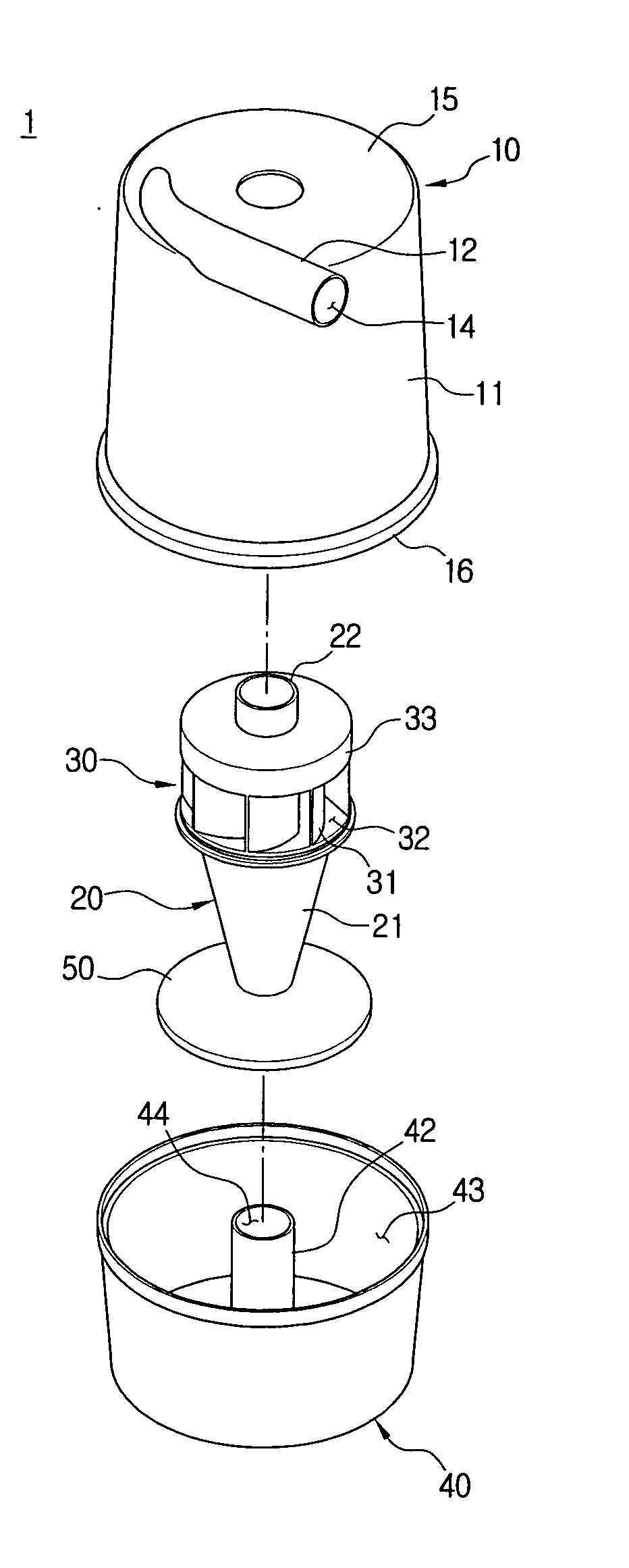 Cyclone dust collecting apparatus for vacuum cleaner