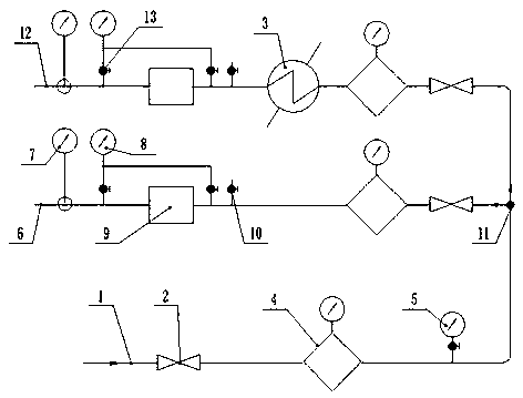 Ground testing and adjusting device for separate injection of CO2 by double pipes and application method thereof