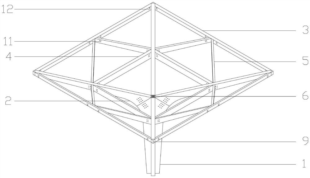 Extensible tree-shaped modular wood structure unit