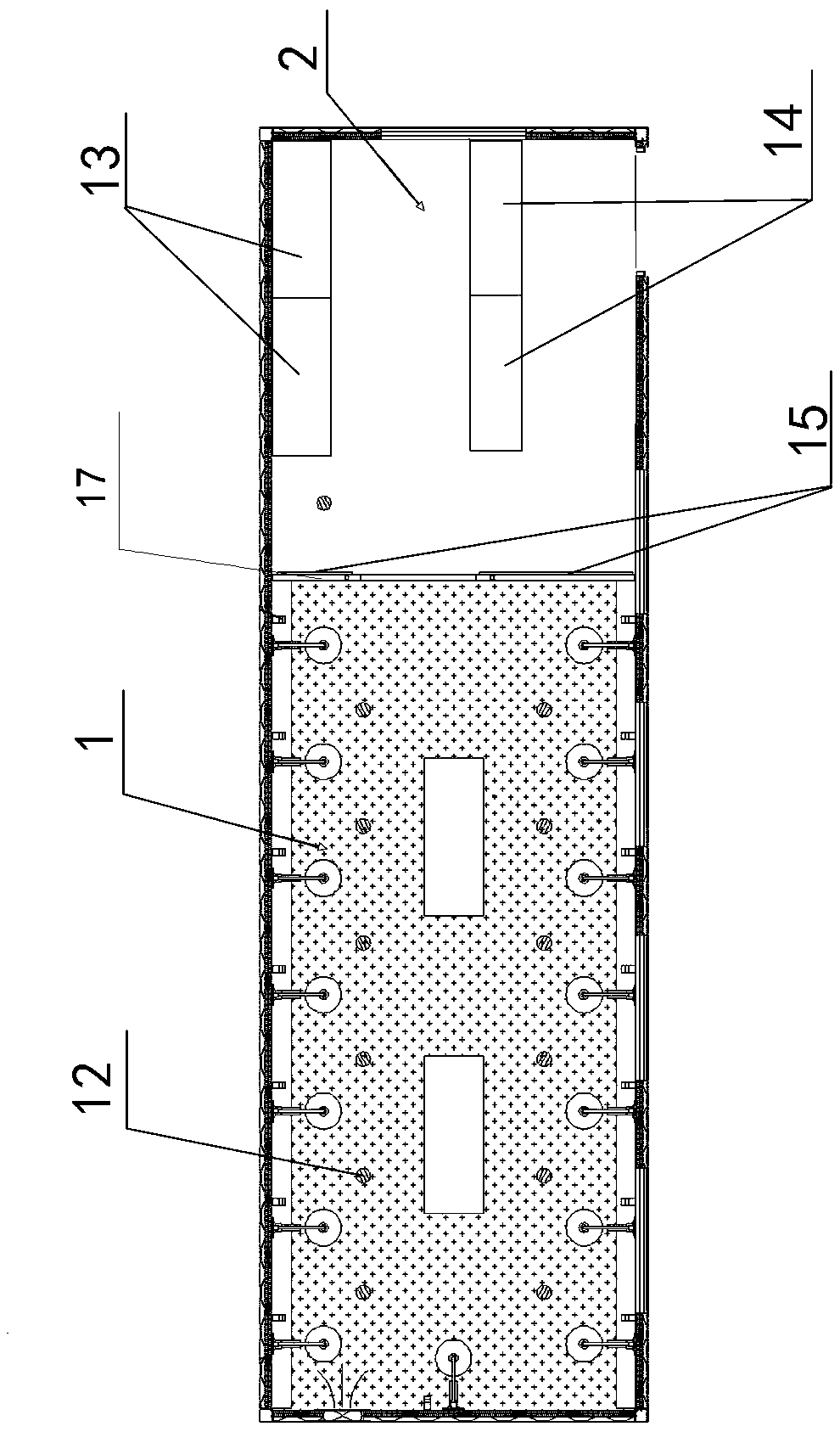 Container shower room module and construction method thereof