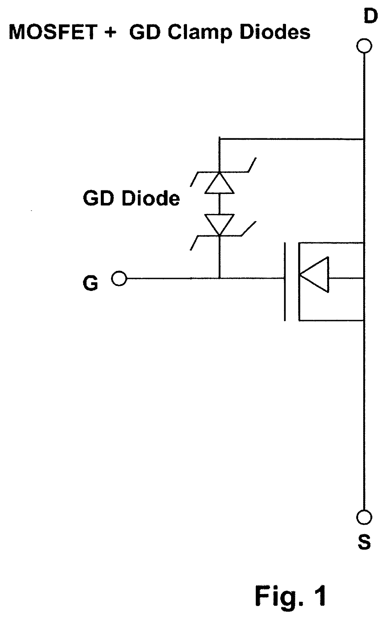 Power semiconductor devices integrated with clamp diodes sharing same gate metal pad