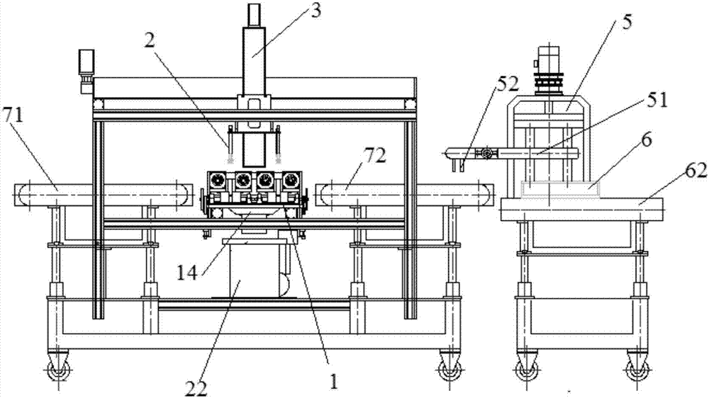 Magnetic material product automatic stacking device and method