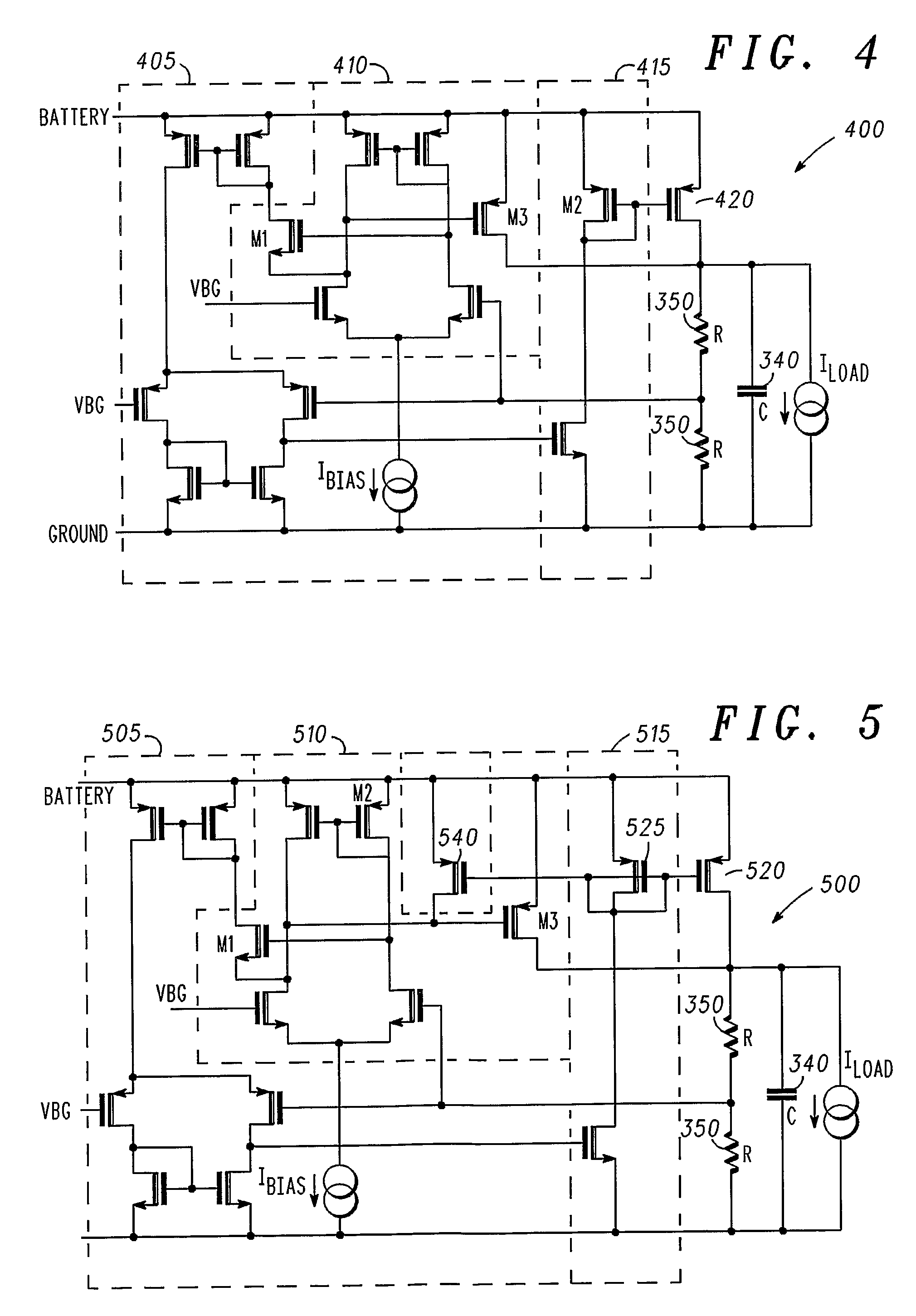 Voltage Regulator With Pass Transistors Carrying Different Ratios Of The Total Load Current And Method Of Operation Therefor