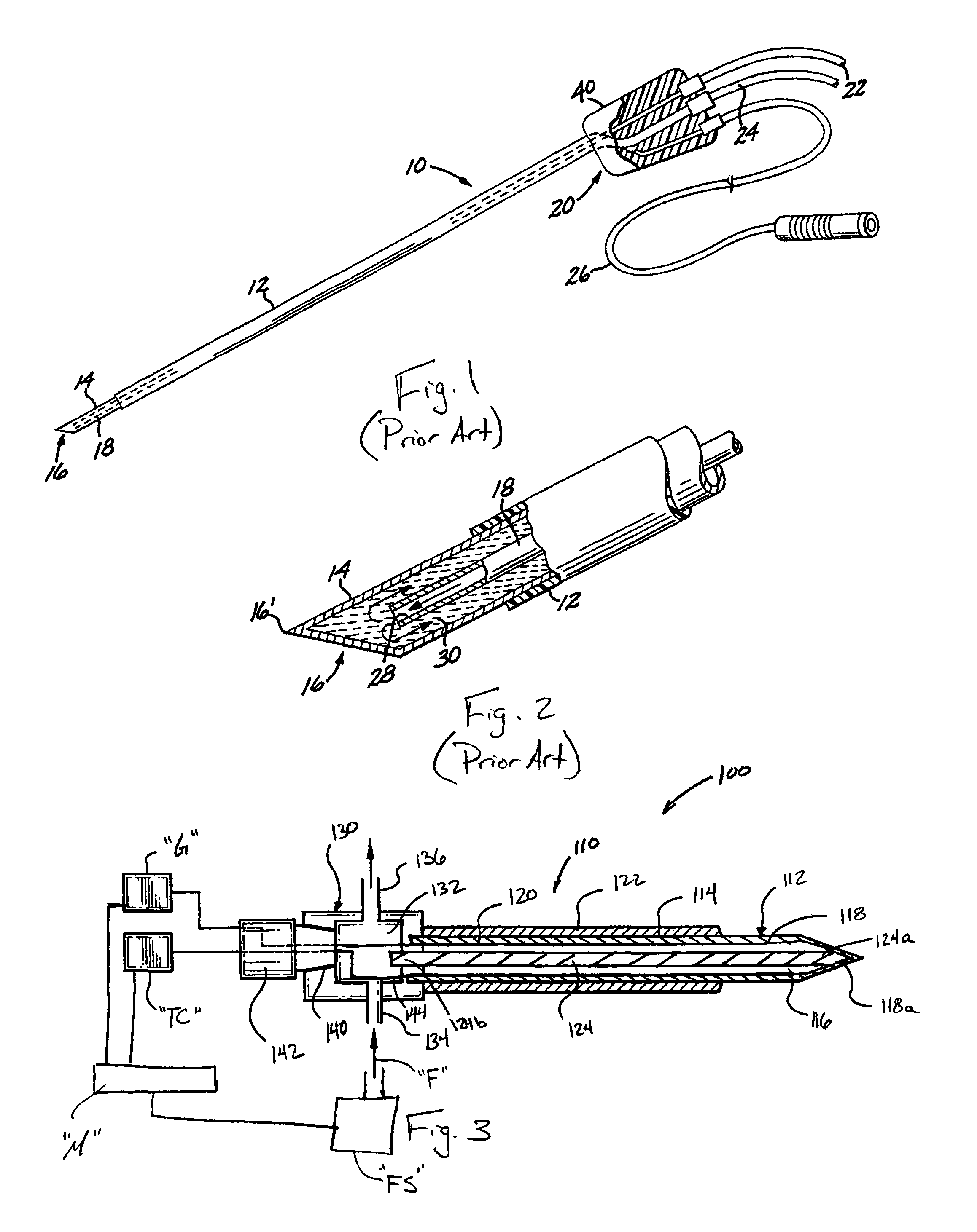 Cooled RF ablation needle