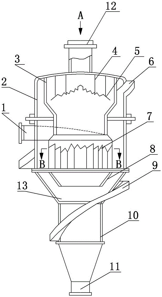 Cyclone inertia dust remover with double separating chambers