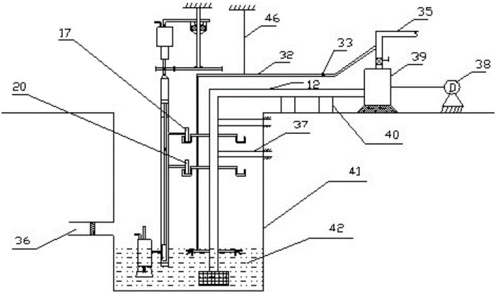 An on-line main drainage pump suction faucet anti-blocking and dredging device for coal mines