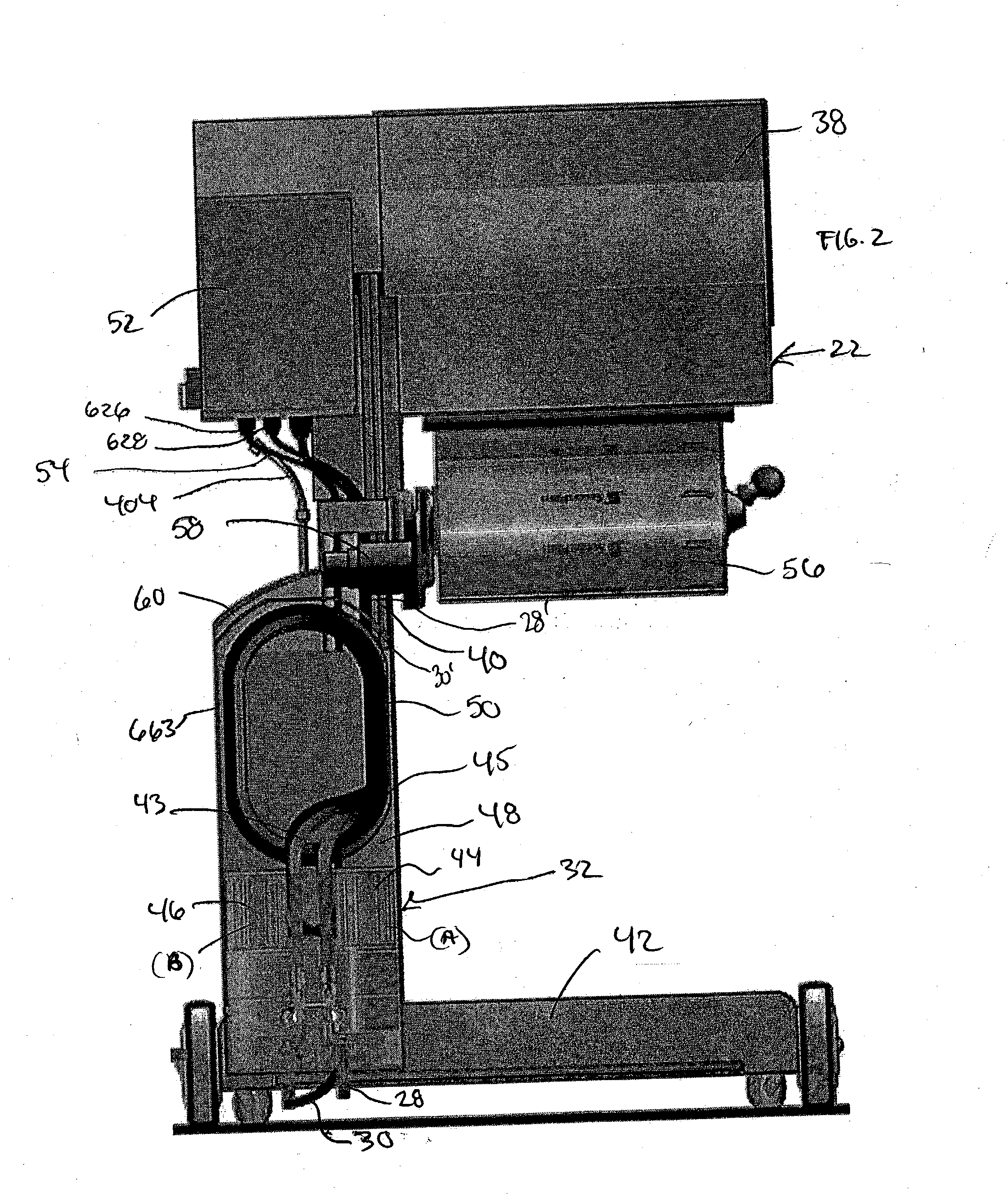 Film unwind system with hinged spindle and electronic control of web tension