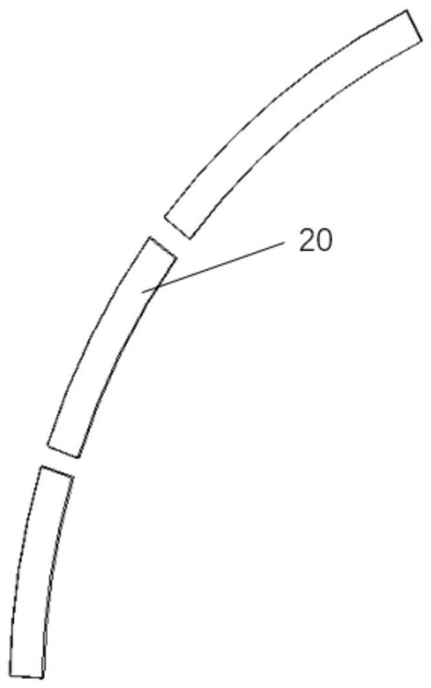 A curved surface cooling water tank with uniform temperature structure