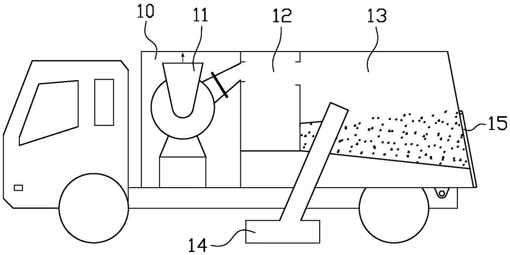 Street cleaner with discharging and dust removing device