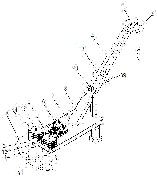 Movable pole derrick equipment