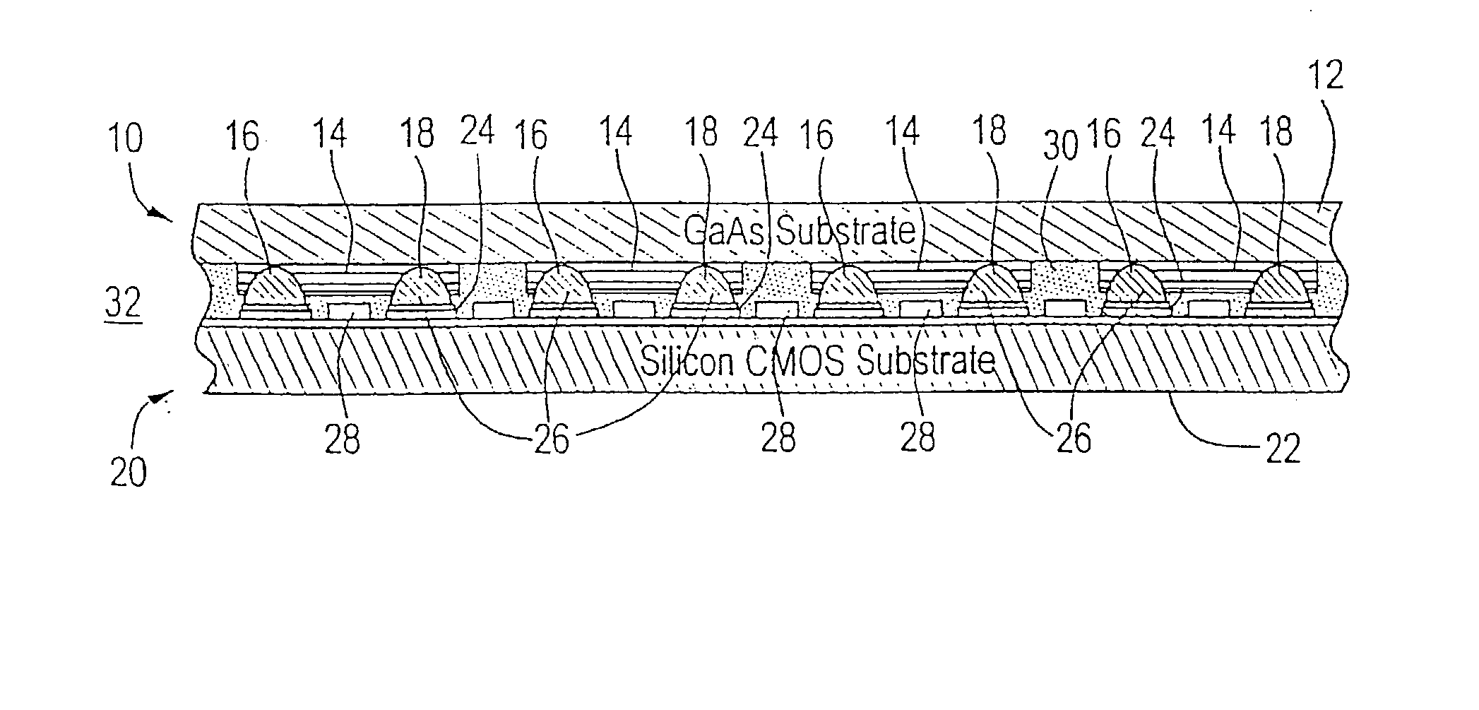 Electro-optical transceiver system with controlled lateral leakage and method of making it