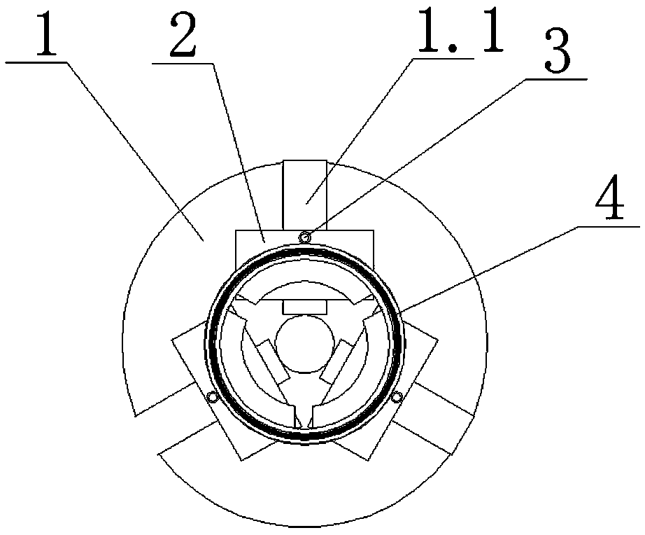 Turning processing clamp used for outer threaded joint of water-resisting guide tube