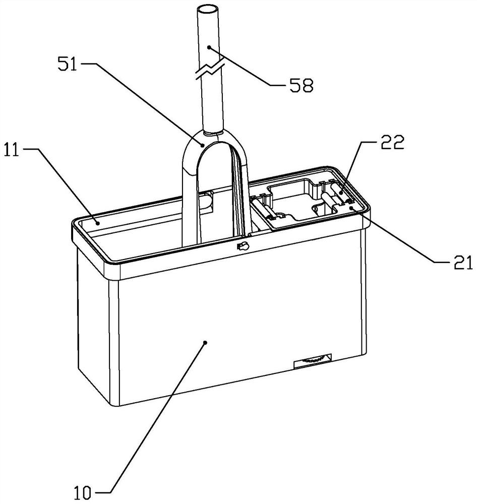 Mop bucket free of manual brushing and squeezing