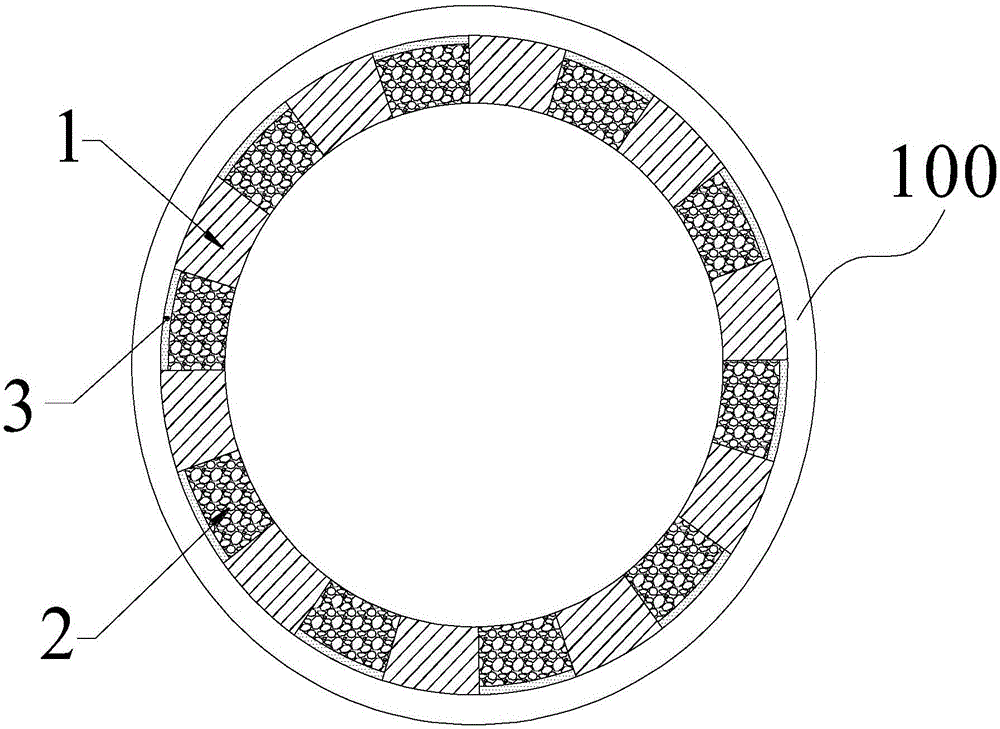 Rotary kiln liner structure and laying method