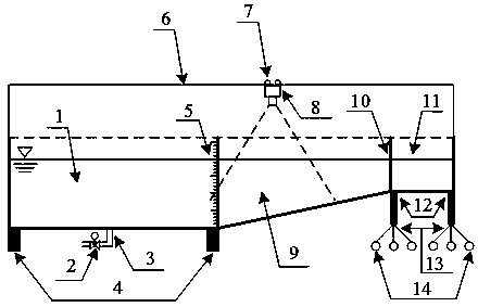 Testing device and method for simulating movement of density current in canyon