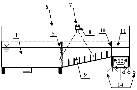 Testing device and method for simulating movement of density current in canyon