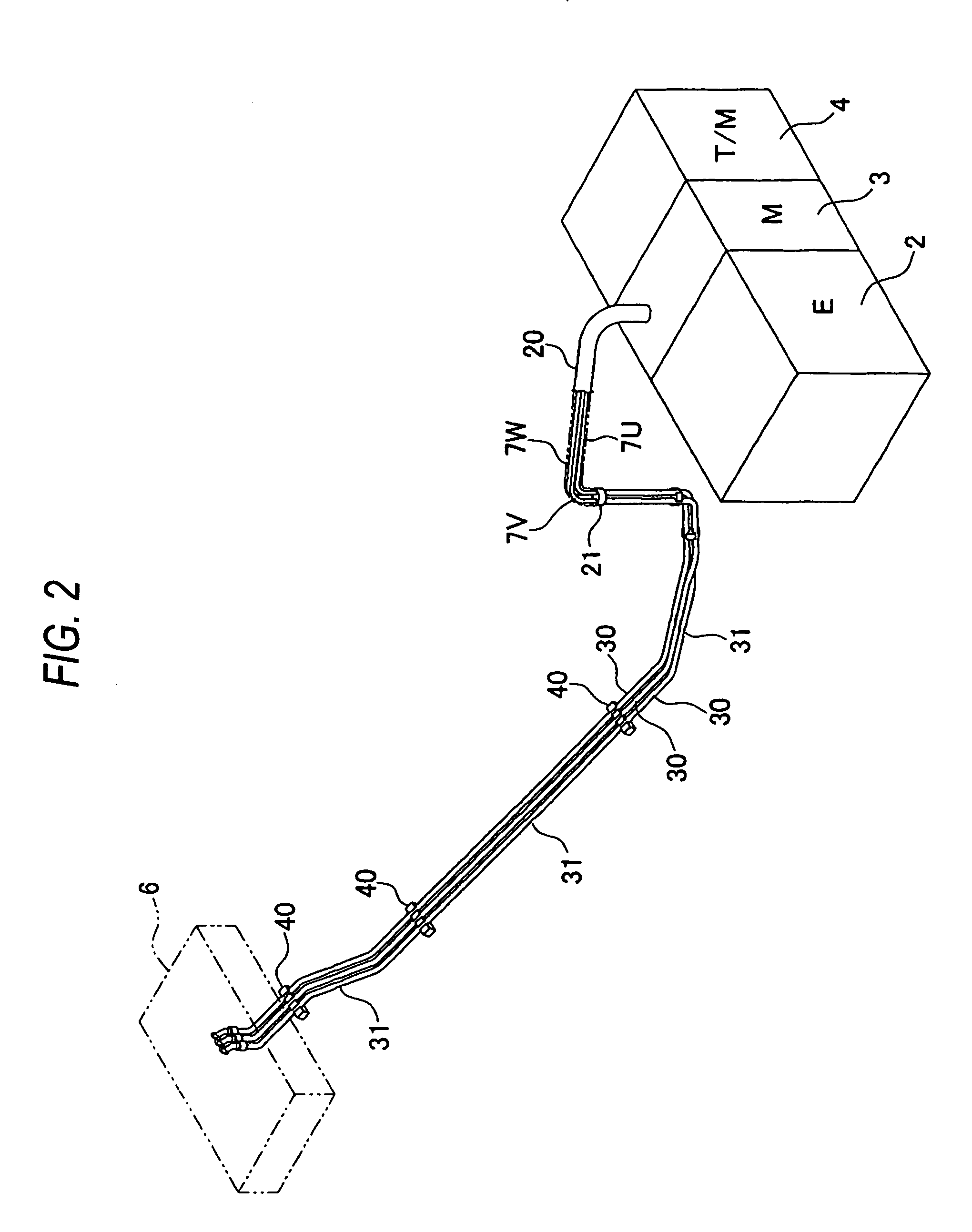 Vehicle power cables retaining structure