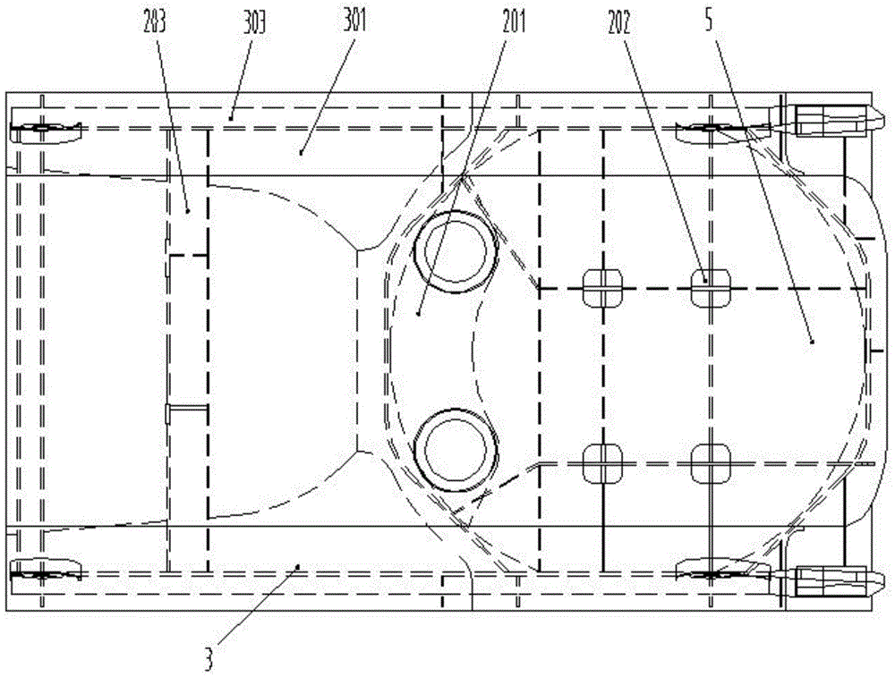 A turntable structure and a crane with the turntable structure