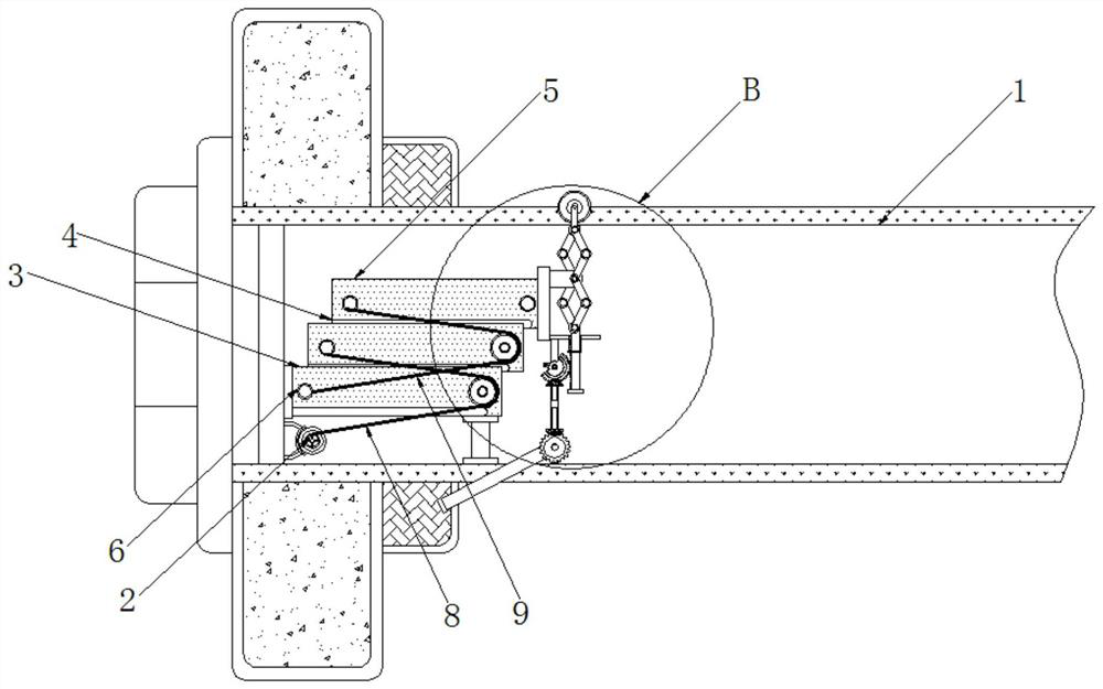 Mechanical device for removing wound yarn from warp beam of textile machinery