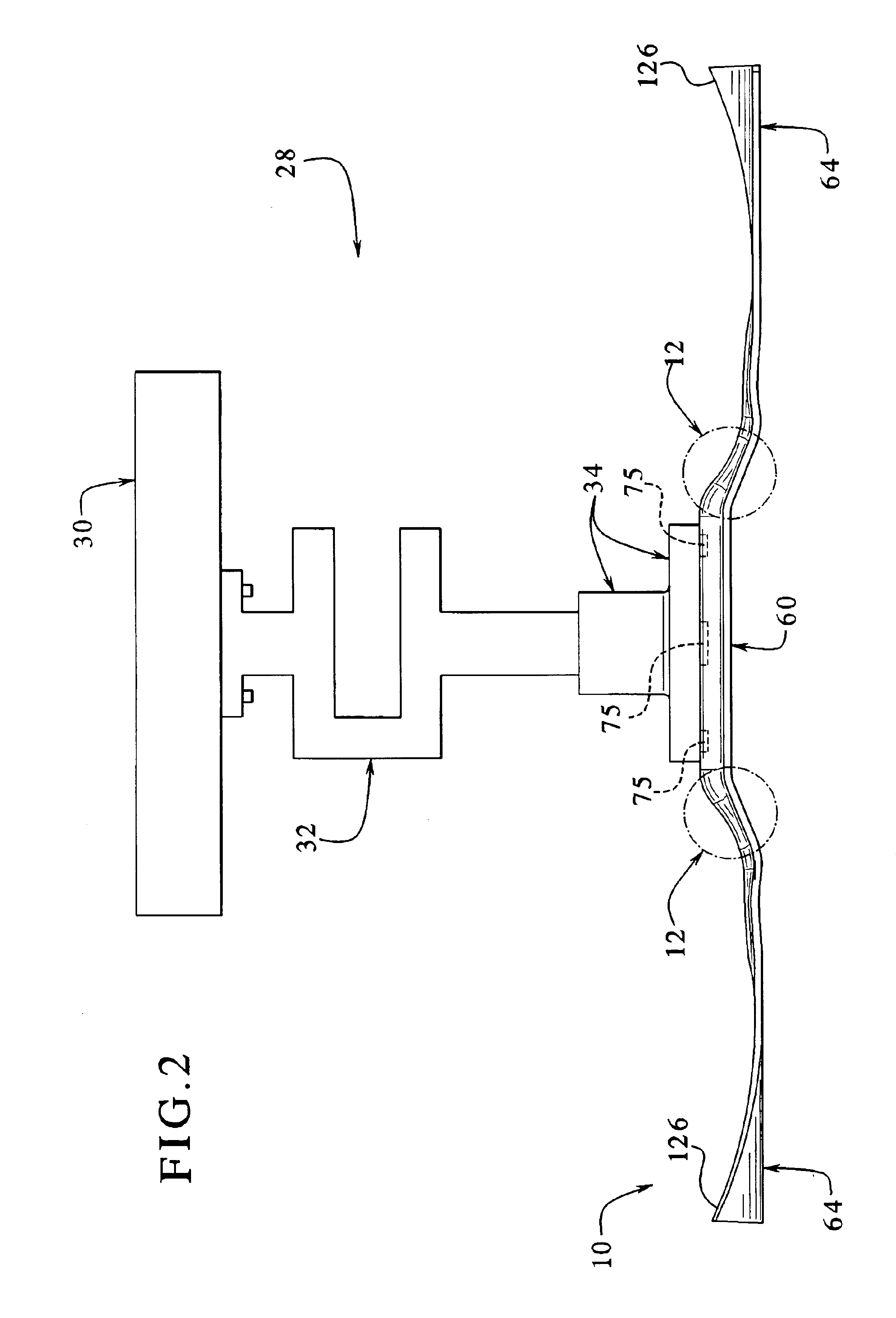 Mowing blades having an impact energy absorbing structure