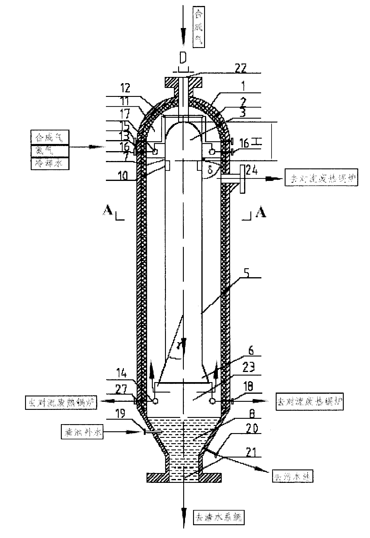 Non-chilling anti-slagging radiant waste heat boiler and its application