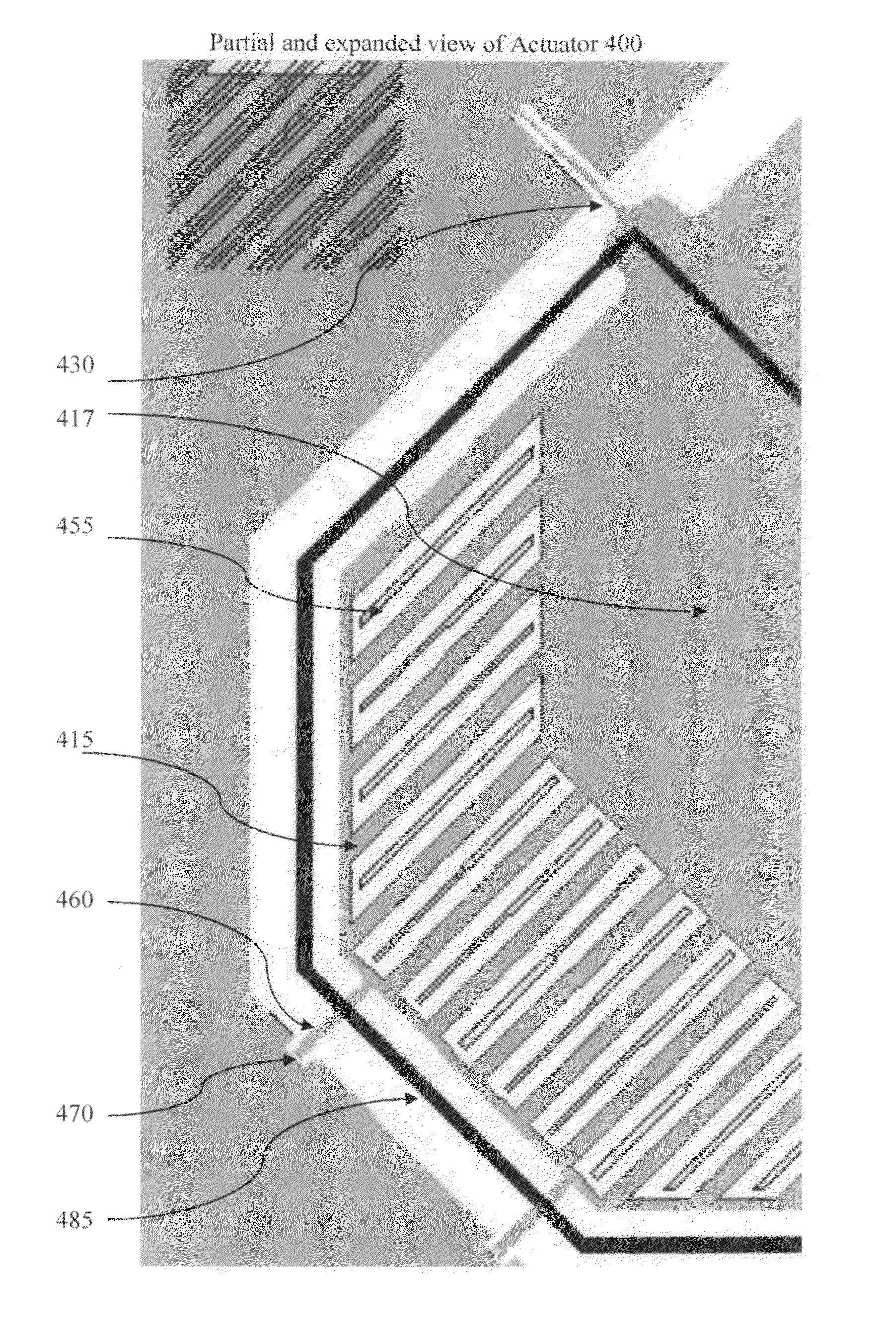 Micro electro mechanical system using comb and parallel plate actuation