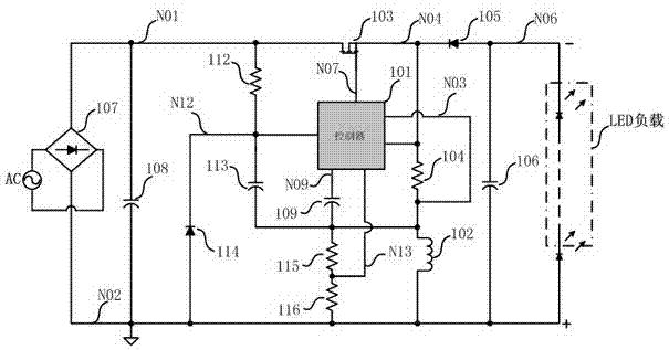 Light-emitting diode (LED) current detection and control circuit