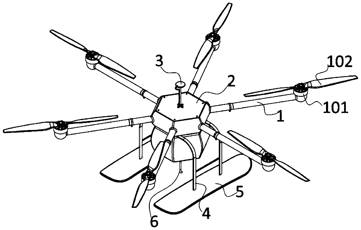 Water quality sampling anti-sinking unmanned aerial vehicle and anti-sinking sampling method thereof