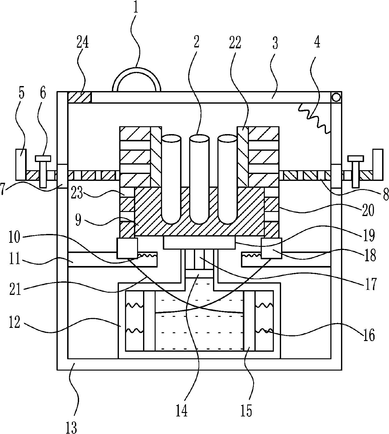 An environment-friendly industrial wastewater detection test tube placement device