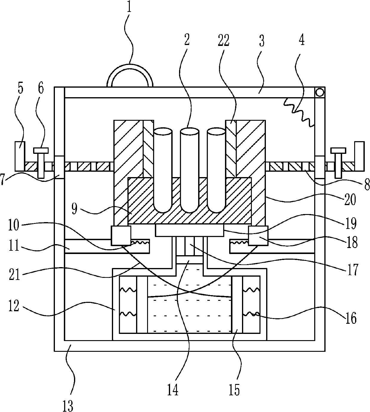 An environment-friendly industrial wastewater detection test tube placement device