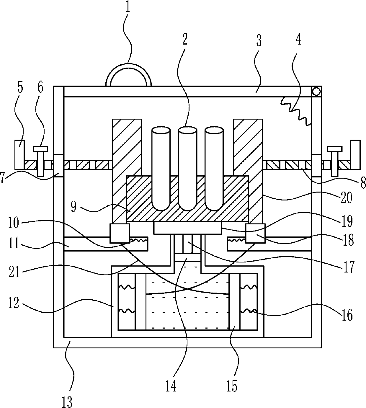 An environment-friendly industrial wastewater detection test tube placement device