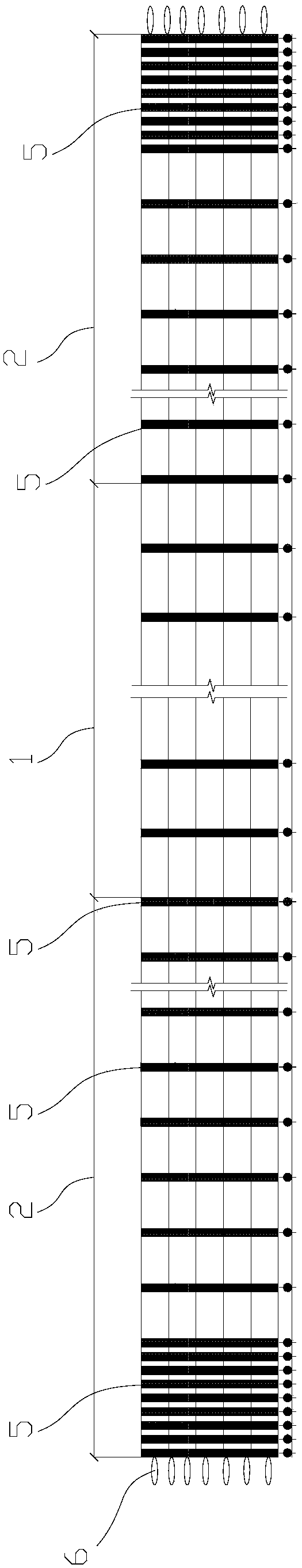 Structure for improving stability of soft body mattress and grating procedure in strong wind deep water area and its construction method